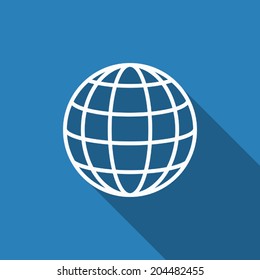global icon with long shadow