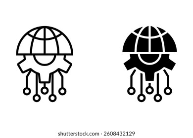 Global Icon. for mobile concept and web design. vector illustration
