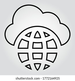 Icono global, signo vector de contorno, pictograma de estilo lineal aislado en blanco. Símbolo, ilustración del logotipo. Trazo editable. Ilustración vectorial Eps10.