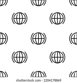 global icon pattern. Seamless global pattern on white background.
