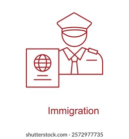 A global icon representing legal aspects of immigration, visas, and citizenship.