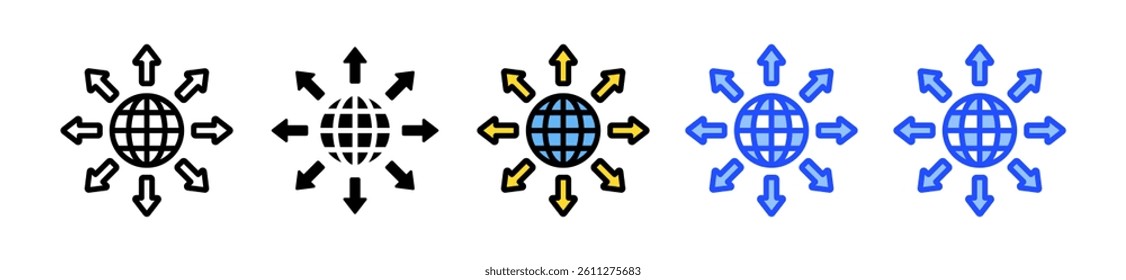 Global Icon Set With Multiple Style Collection