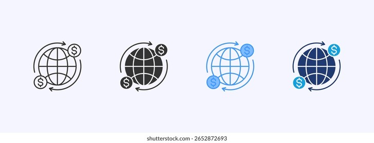 Conjunto de iconos globales Colección de estilos múltiples