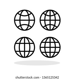 Global icon set in trendy flat style. Internet / Network / Global technology symbol for your web site design, logo, app, UI Vector EPS 10. 