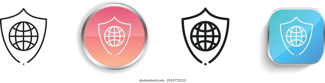 global icon. Thin Linear, Regular and Button Style Design Isolated On White Background