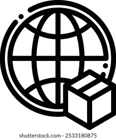 global icon. Thin Linear Style Design Isolated On White Background