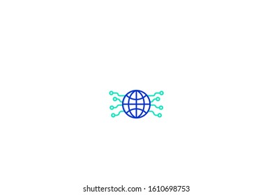 Global icon in trendy flat style isolated on white background vector illustration