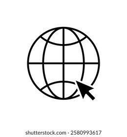 Global icon. Vector flat black simple trendy style illustration for web and app..eps