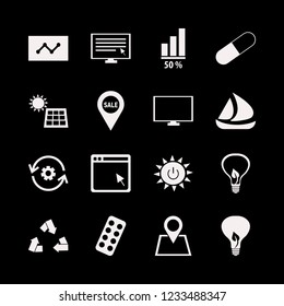 global icon. global vector icons set ship, monitor, solar panel and browser