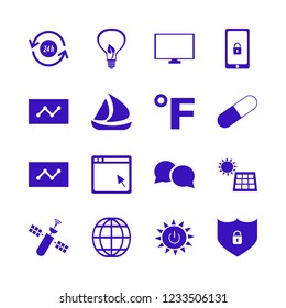global icon. global vector icons set satellite, solar power, solar panel and statistics