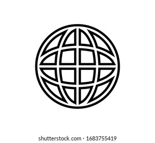 global icon vector isolated, globe of earth symbols.