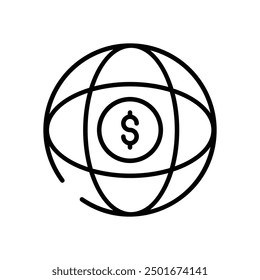 Global icon vector stock illustration