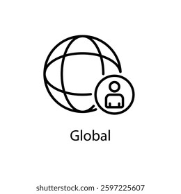 Global icon in vector stock illustration