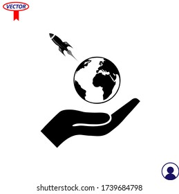 Vector de icono global, mundo, signo