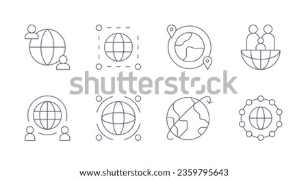 Global icons. editable stroke. Containing connection, global, global day of parents, network, travel, worldwide, research, worlwide.