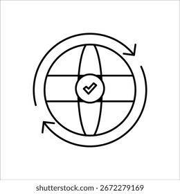 Iconos globales. Vector de línea simple