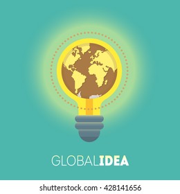 Global idea. Big idea. Creative idea. Conceptual illustration