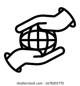 Global idea innovation icon. Outline global idea innovation vector icon for web design isolated on white background