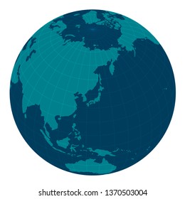 global image illustration (focus on east asia) /dark blue