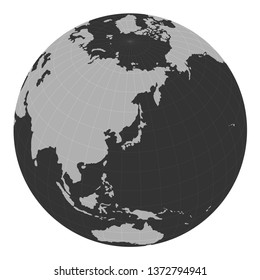 global image illustration (focus on east asia) /black