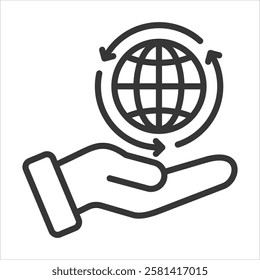 Global Impact Icon Vector Illustration Outline