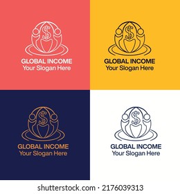 Global Income, Freelance Logo With Vector, Business Logo