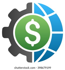 Global Industry vector toolbar icon for software design. Style is a gradient icon symbol on a white background.