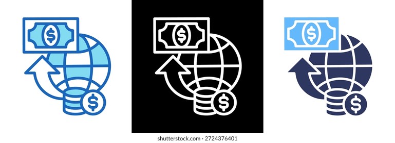 Global Inflation Icon triplestyle Vector Illustration