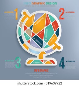 Global info graphic design,clean vector