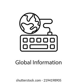 Global Information vector Outline Icon Design illustration on White background. EPS 10 File 
