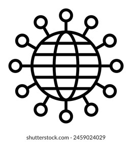 Global Infrastructure Vector Line Icon Design