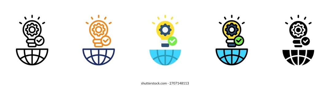 Icono de innovación global Ilustración vectorial de estilo múltiple