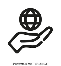 Global insurance icon. Linear vector set. EPS10.