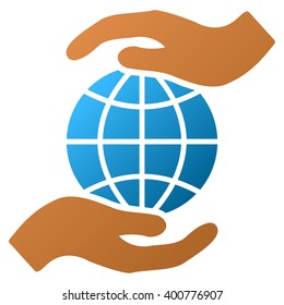 Global Insurance vector toolbar icon for software design. Style is a gradient icon symbol on a white background.