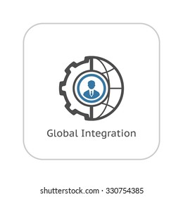 Global Integration Icon. Flat Design. Business Concept. Isolated Illustration.