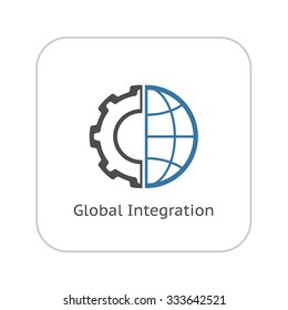 Global Integration Icon. Flat Design. Business Concept. Isolated Illustration.