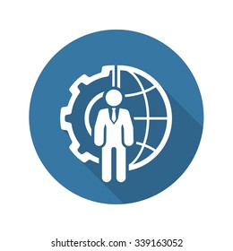 Global Integration Icon. Flat Design. Business Concept. Isolated Illustration.