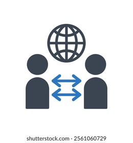 Global Interaction Arrows Icon On White Background