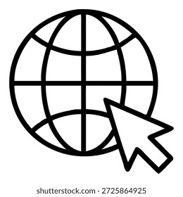 Ícone de interação global isolado no plano de fundo branco, Vetor