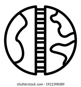 Global interaction icon. Outline global interaction vector icon for web design isolated on white background