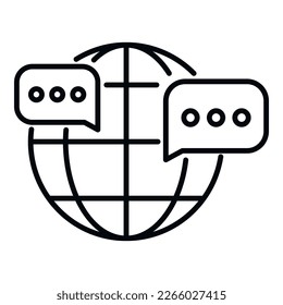 Global interaction icon outline vector. Service team. Online computer