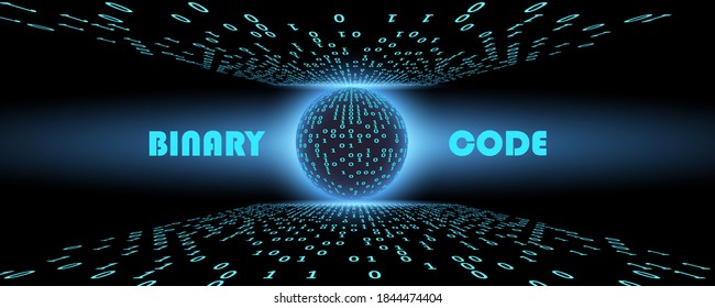 Intercambio de datos de conexión internacional global. Espacio planetario moderna tecnología futura. Ilustración vectorial de código binario