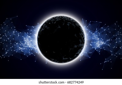 Global International Connectivity Background. Futuristic technology style. Big data. Vector illustration. Space backdrop. Vector Illustration for party brochures, posters. Galaxy