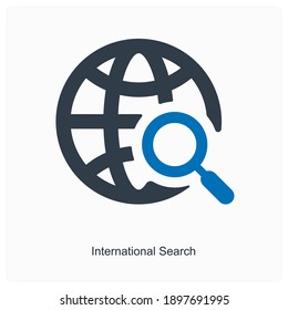 Global or International search icon concept
