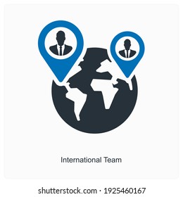 Global or international team  icon concept