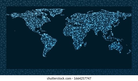 Global internet business concept. Equirectangular projection. World Network. Captivating connections map. Vector illustration. svg