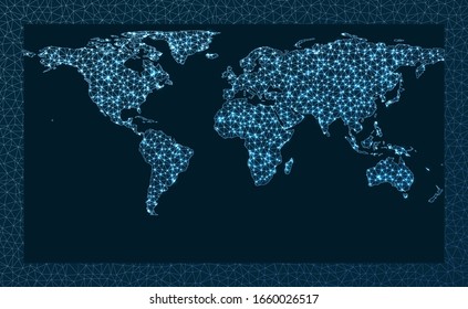 Global internet business concept. Pattern projection. World Network. Modern connections map. Vector illustration.
