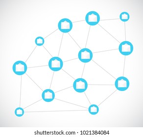 Global internet concept email connections. illustration design graphic