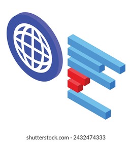 Icono de control de Internet global vector isométrico. Cuidado parental. Seguridad infantil