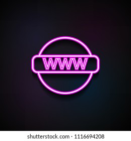 global internet icon. Element of Minimalistic  icons for mobile concept and web apps. Neon global internet icon can be used for web and mobile on dark gradient background